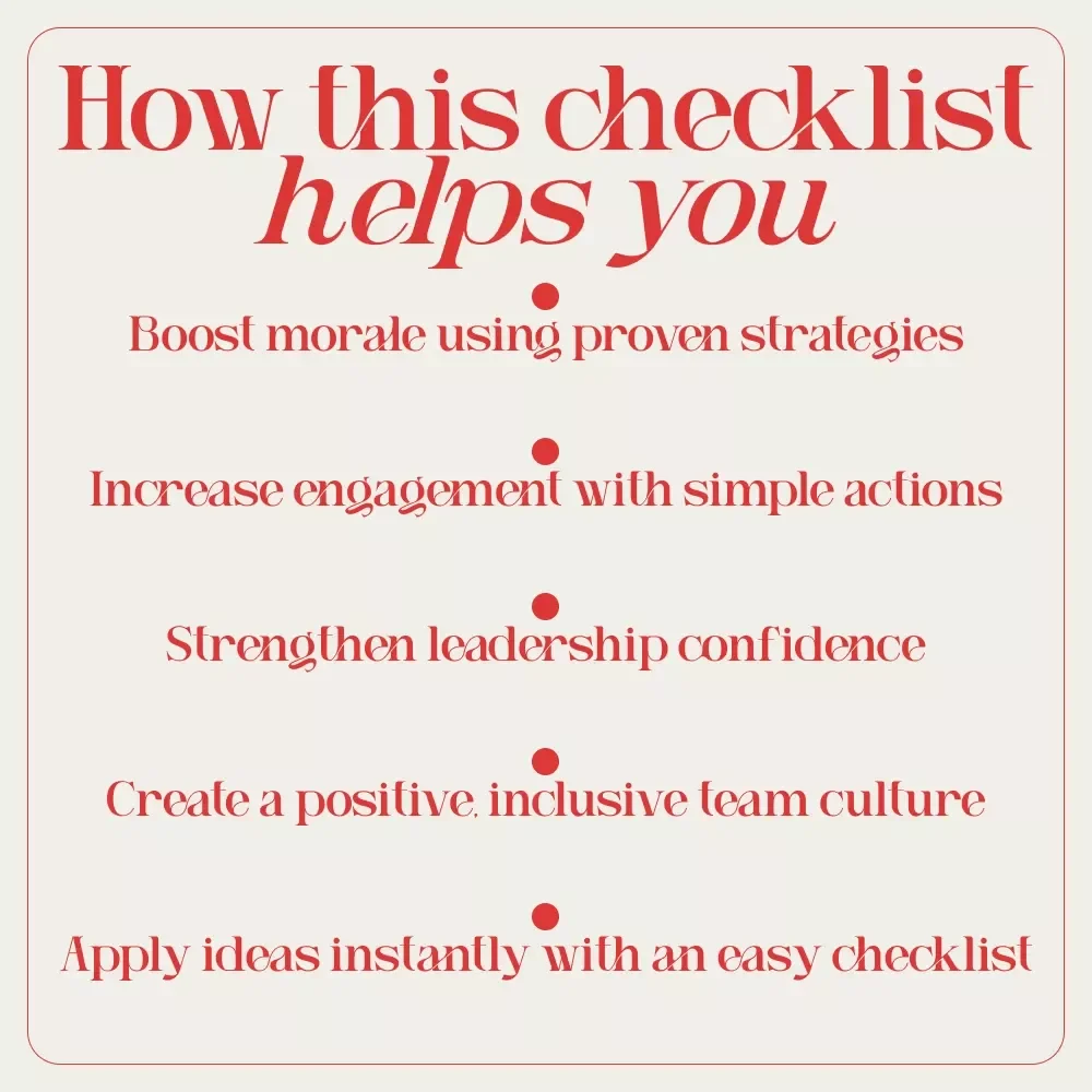 Checklist: “Motivate Like a Pro — Boost Team Spirit Without Spending a Dime” | Digital Download Leadership Checklist for Team Motivation, Employee Engagement & Workplace Culture