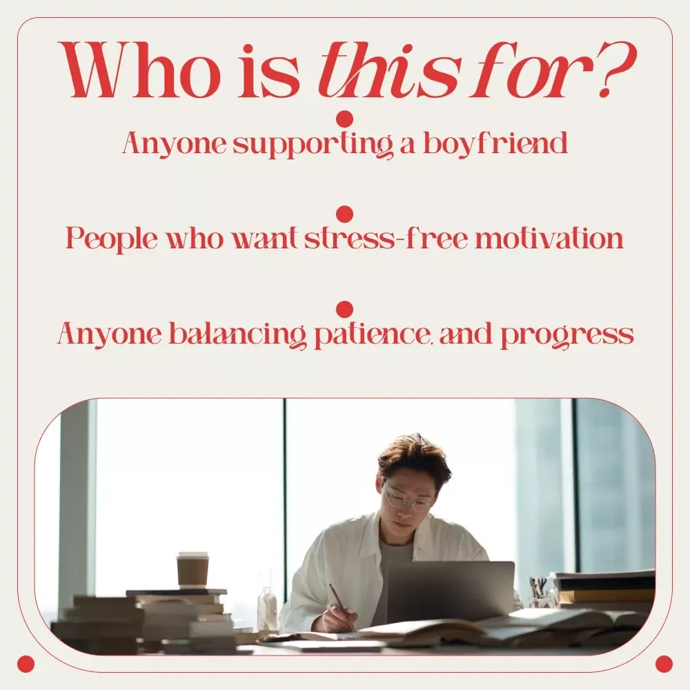 The “Boost His Books” Checklist: How to Gently Motivate Your Boyfriend to Study (Without Losing Your Mind) | Digital Study Motivation Checklist for Supportive Girlfriends, eBook Download