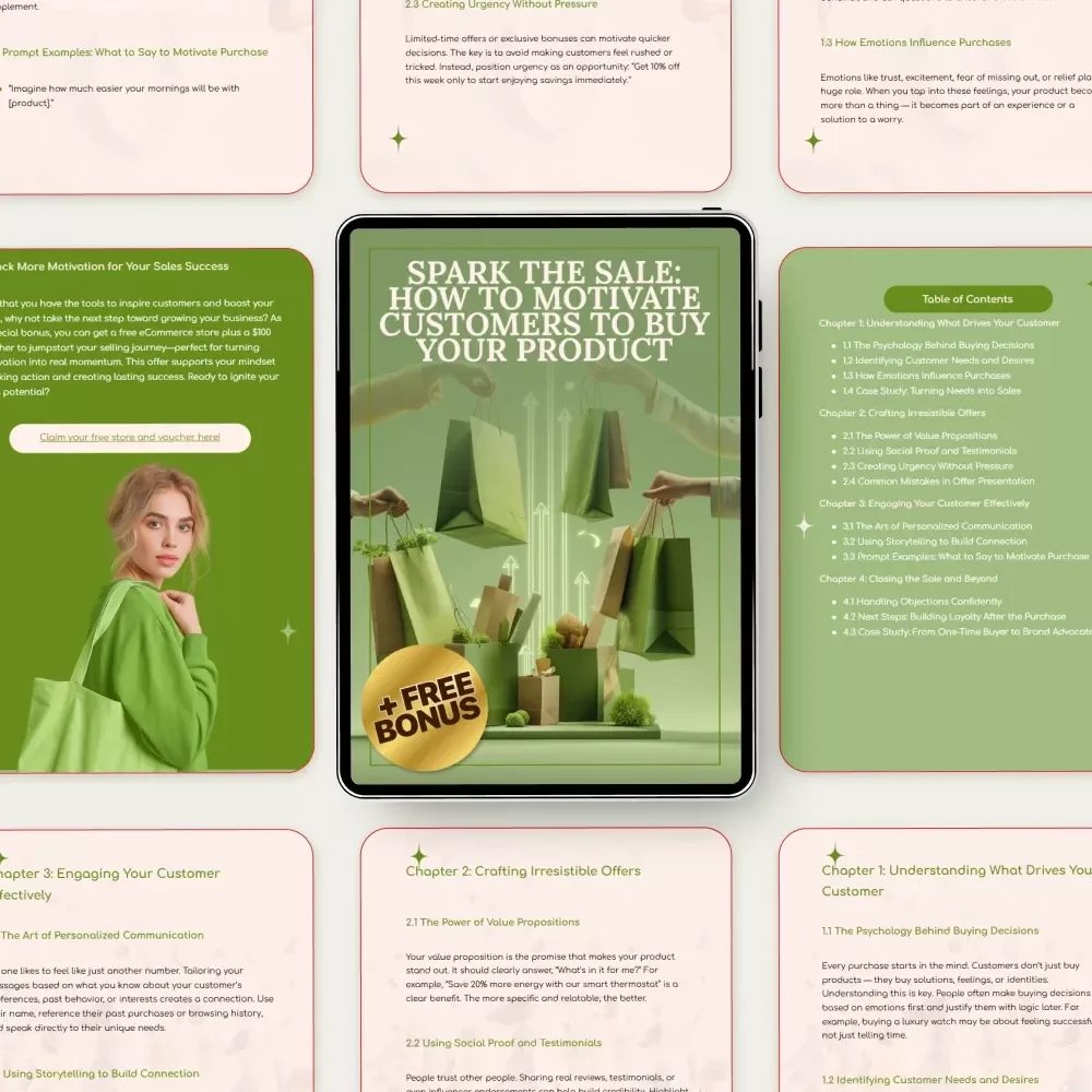 Spark the Sale: How to Motivate Customers to Buy Your Product | Digital Marketing Guide, Sales Psychology eBook, Customer Motivation Checklist