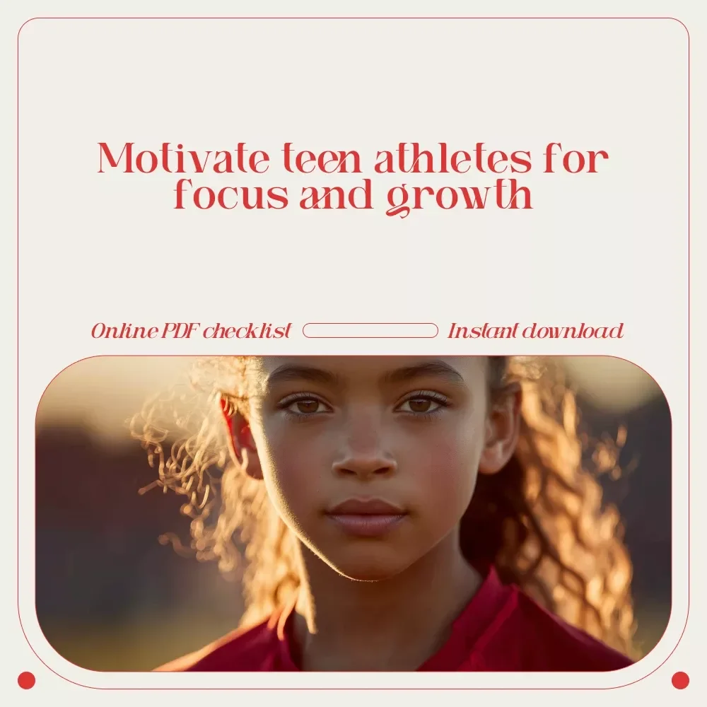 Ignite Your Teen Athlete’s Drive: The Ultimate Motivation Checklist | Teen Sports Motivation Guide, eBook, Digital Download for Focus, Energy & Growth