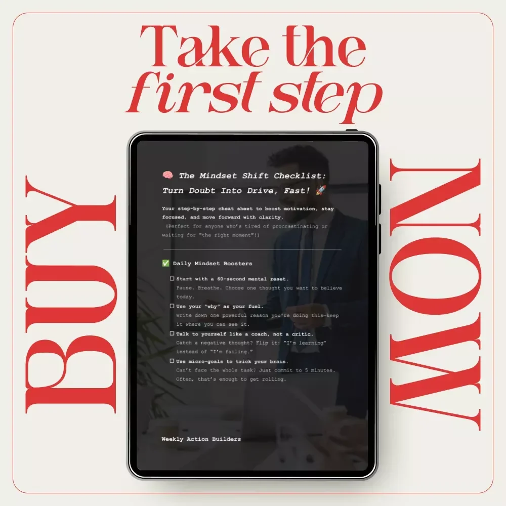 The Mindset Shift Checklist: Turn Doubt Into Drive, Fast! – How to Motivate Employees as a Supervisor Digital Download