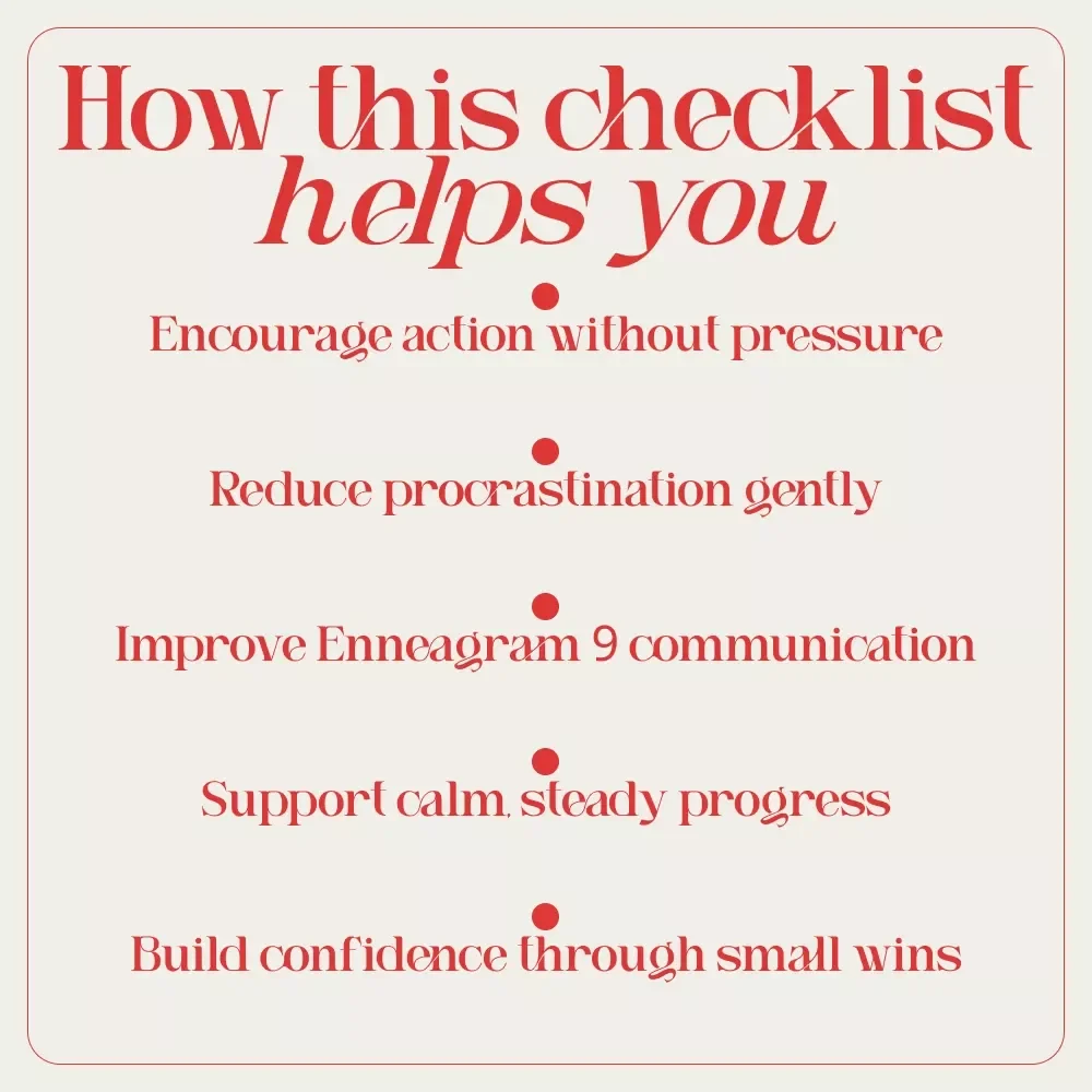 Checklist: “Motivate Your Enneagram 9 — The Gentle Guide to Inspire Peaceful Progress” | Enneagram 9 Motivation Checklist, Relationship & Personal Growth Digital Download