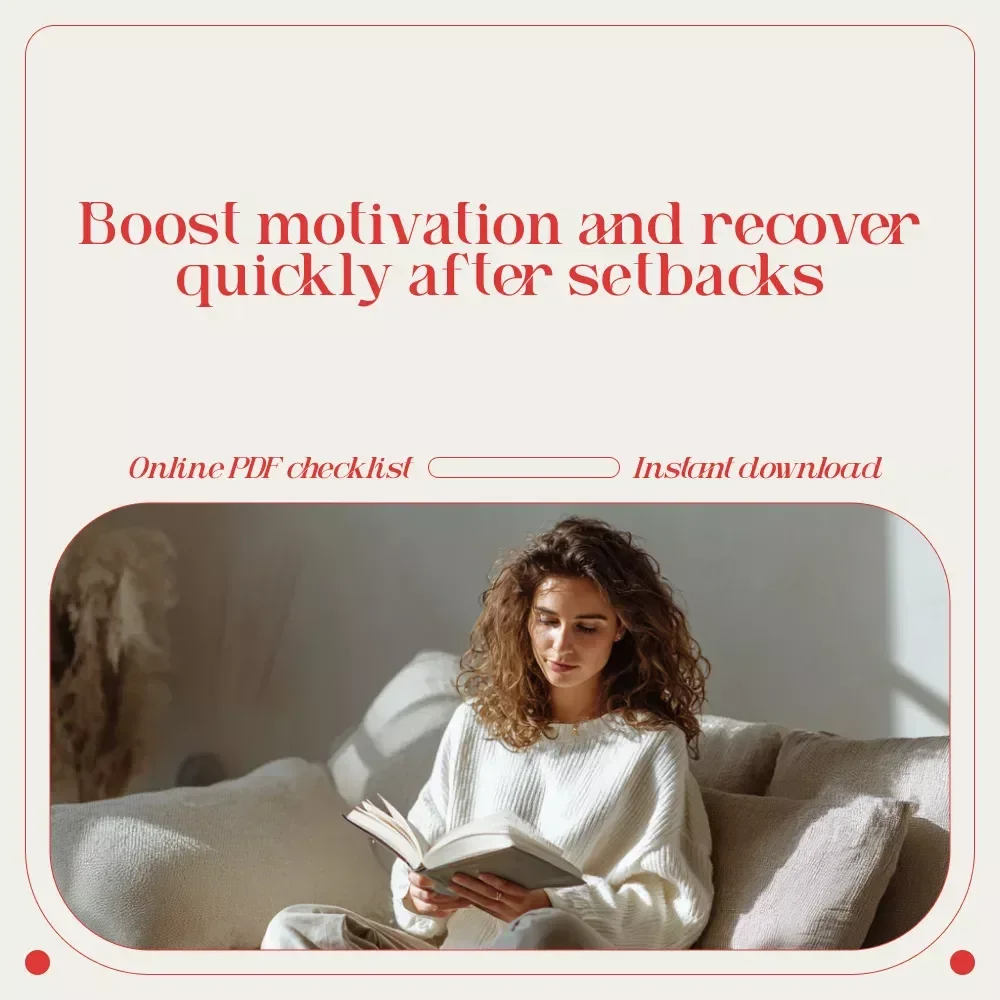 Bounce Back Better: Your Motivation-Boosting Checklist After Failure | Printable Self-Help Checklist | how to motivate yourself after failure