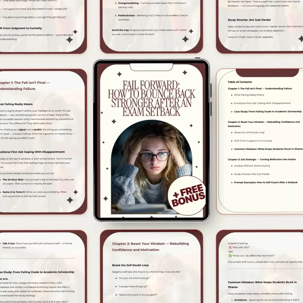Fail Forward: How to Bounce Back Stronger After an Exam Setback | Student Comeback Guide for Confidence, Motivation, and How to Motivate Yourself After Failing an Exam