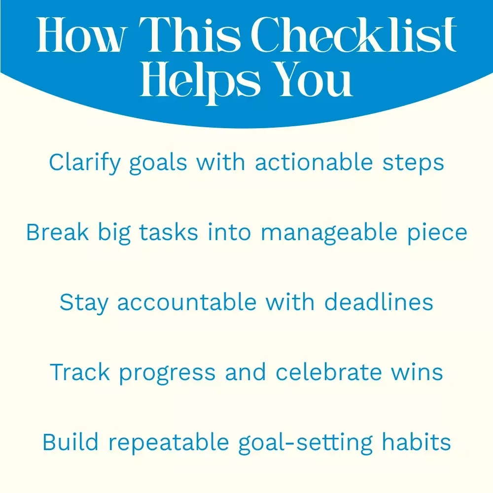 The “Goal Getter” Checklist: 4 Easy Steps to Crush Your Goals – How to Set Goals 4 Easy Steps Digital Guide