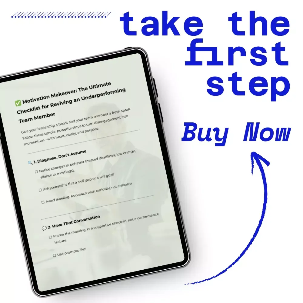 Motivation Makeover: The Ultimate Checklist for Reviving an Underperforming Team Member – How Do You Motivate an Underperforming Team Member Digital Download