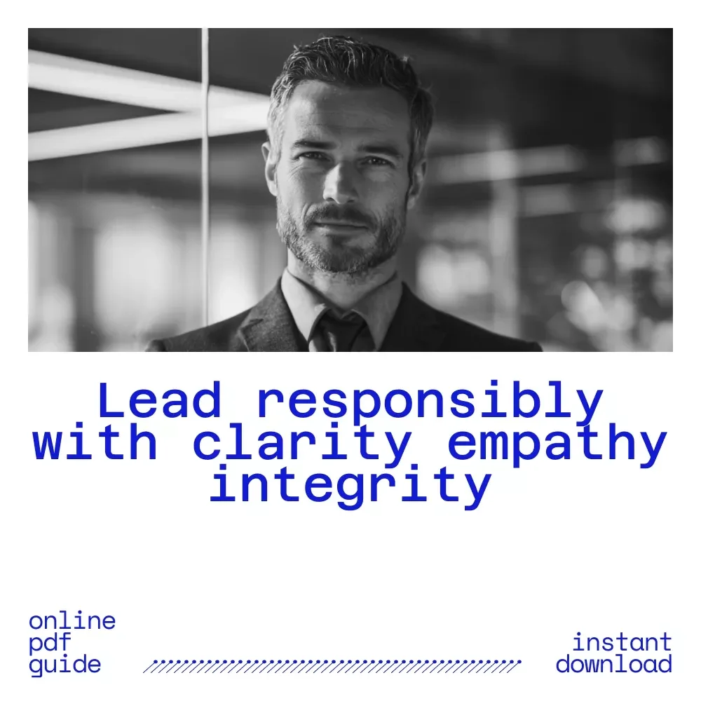 Lead with Purpose: The Heart of Responsible Leadership | Responsible Leadership Qualities Guide | Ethical Leadership, Accountability & Integrity Workbook