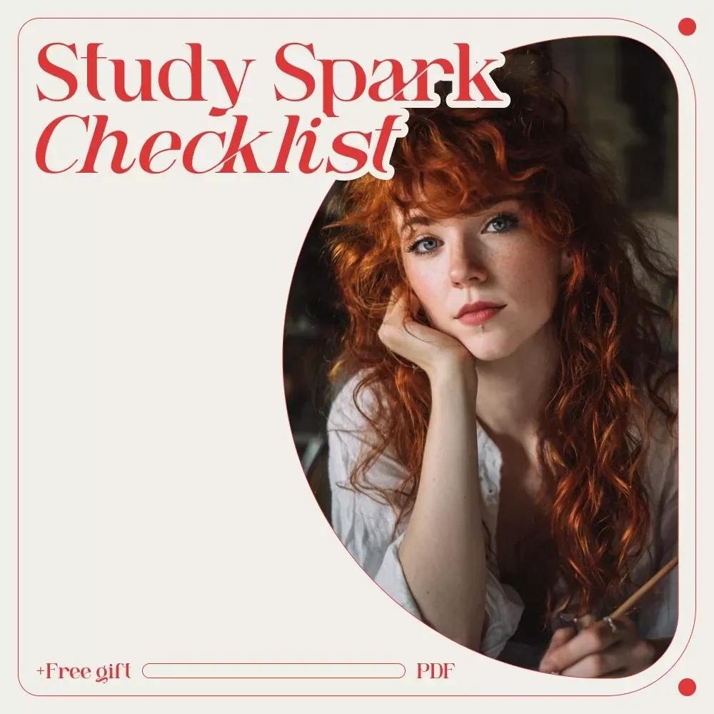 Study Spark Checklist: Light Up Your Motivation & Crush Your Exams | How to Get Motivated to Study for Exams | Printable Study Motivation Checklist