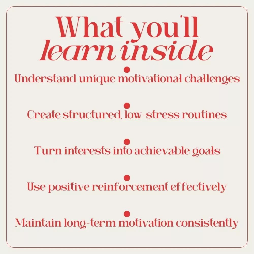 Unlocking Motivation: A Practical Guide for Supporting Adults with Asperger’s – Digital eBook, Checklist & Guide to Boost Motivation, Understand Asperger Adults, Goal Setting, Positive Reinforcement