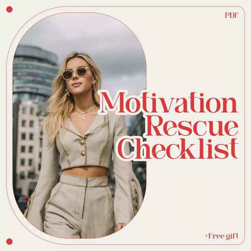 Motivation Rescue Checklist: Your Go-To Toolkit for Beating Overwhelm | Printable Digital Checklist for how to get motivated when overwhelmed