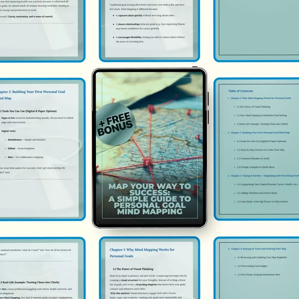 Map Your Way to Success: A Simple Guide to Personal Goal Mind Mapping | Goal Setting eBook, Mind Mapping Guide, Personal Goals Planner, Digital Download
