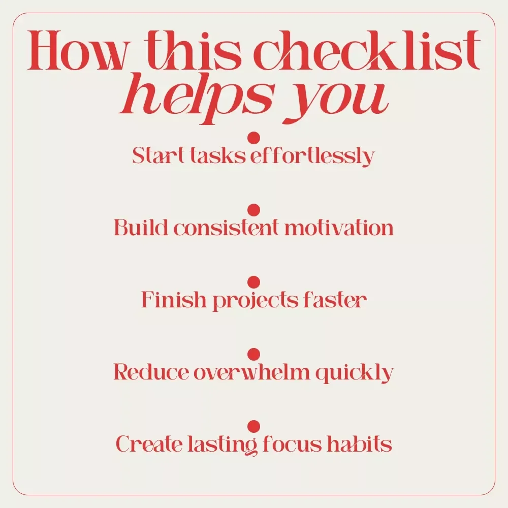 Kickstart Your Motivation: The Ultimate Procrastination-Busting Checklist | Simple Daily System for Focus, Productivity & How to Motivate a Procrastinator