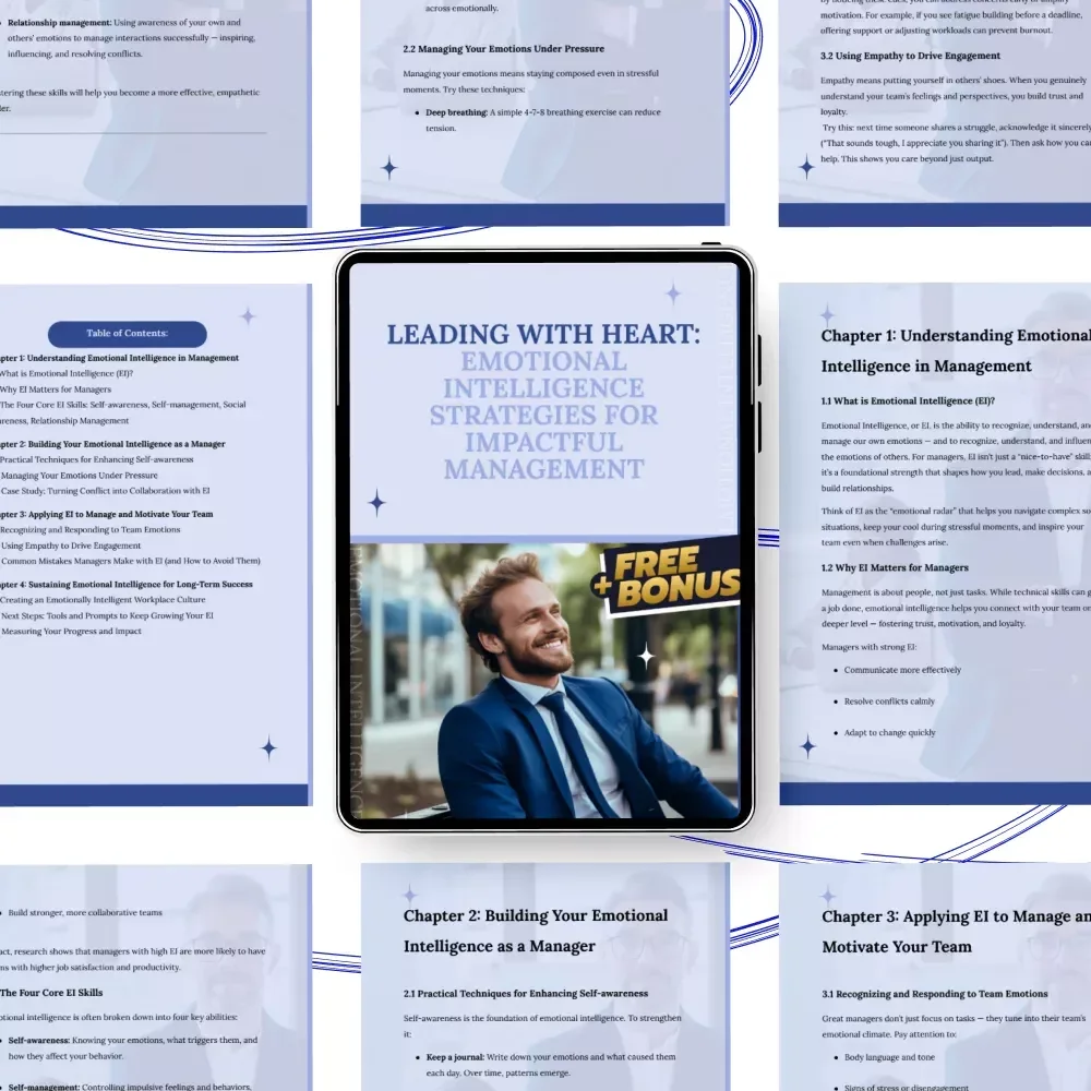 Leading with Heart: Emotional Intelligence Strategies for Impactful Management – Essential Guide for Managers, EI Techniques, and Team Motivation