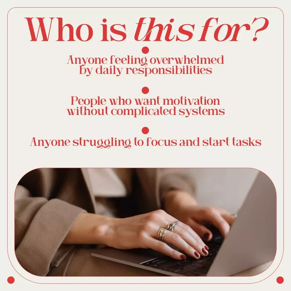 Motivation Rescue Checklist: Your Go-To Toolkit for Beating Overwhelm | Printable Digital Checklist for how to get motivated when overwhelmed