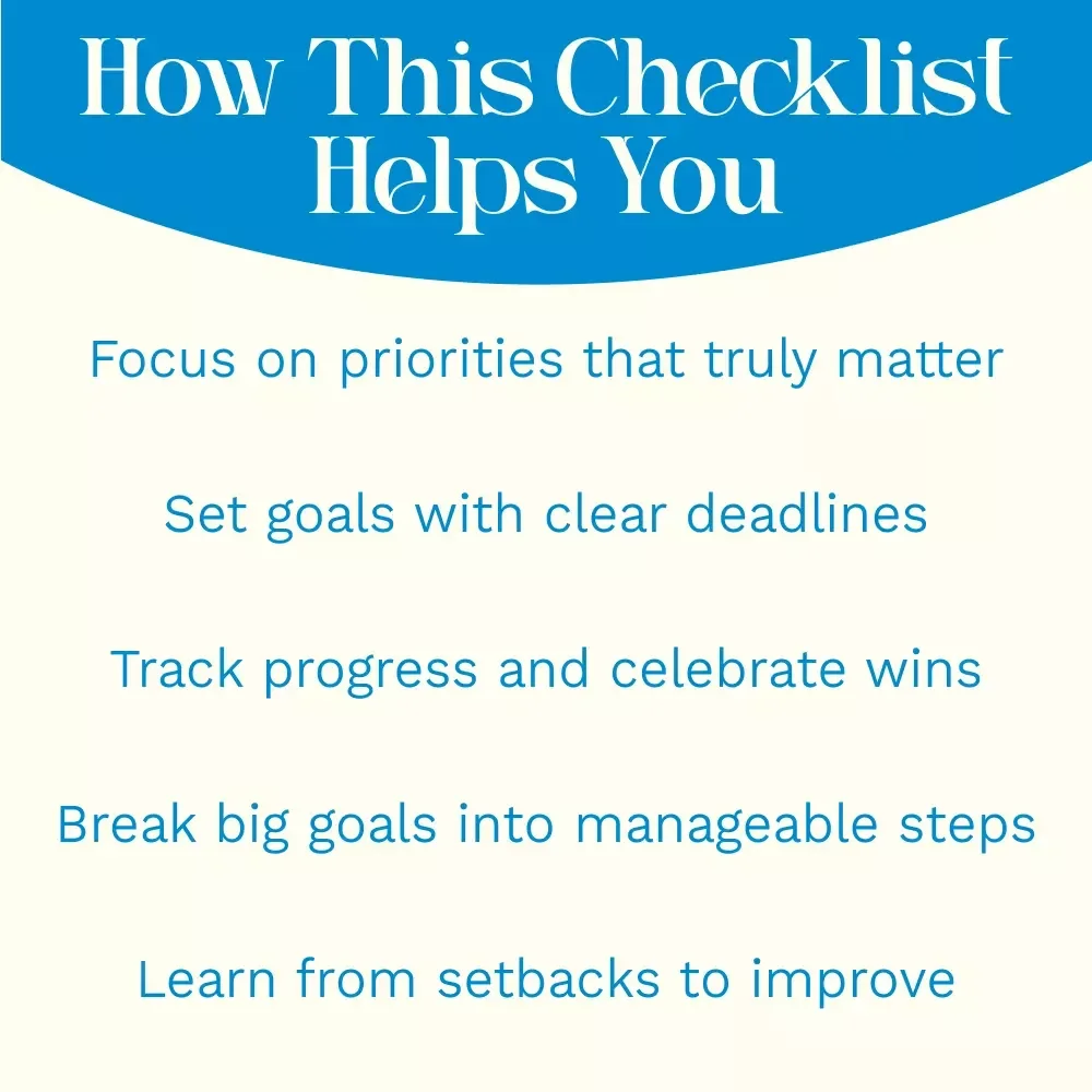 Your Monthly Goal-Setting Power Checklist: Crush It in 30 Days! | Monthly Planner Printable | How to Set Goals for the Month | Productivity & Motivation Tool