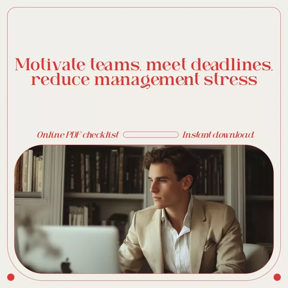 The “Deadline-Driven Manager” Checklist | Team Productivity Checklist, Deadline Management Guide, Leadership Workflow Tool for Managers