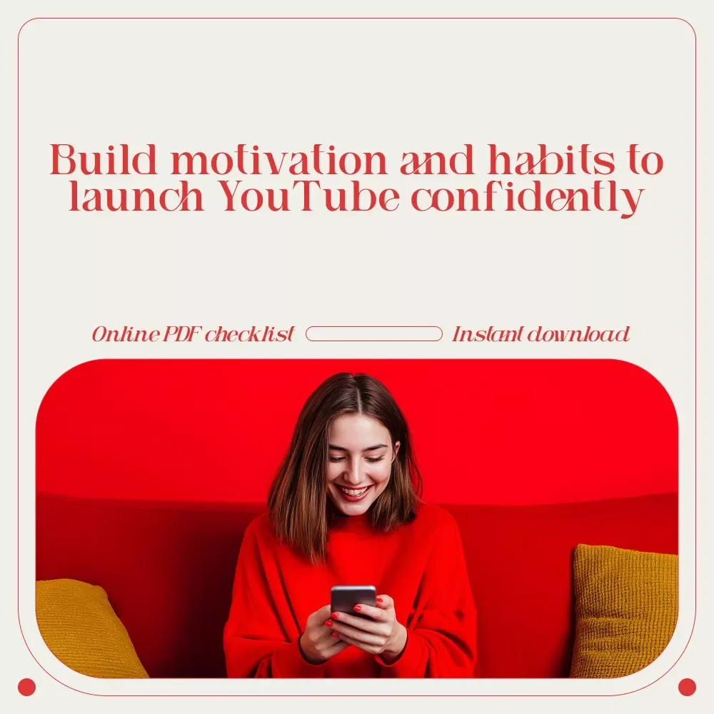 YouTube Kickstart Checklist: Your Step-by-Step Motivation Boost | Beginner Creator Planner | How to Get Motivated to Make YouTube Videos Digital Checklist