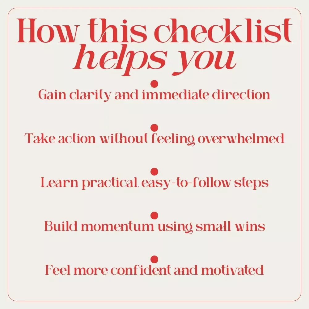The “No Energy, No Problem” Motivation Kickstart Checklist: How to Get Motivated When You Have No Energy Digital Download