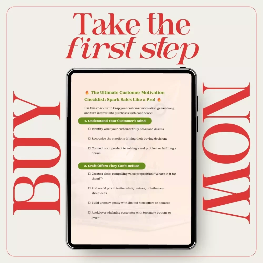 The Ultimate Customer Motivation Checklist: Spark Sales Like a Pro | Digital Marketing Guide for Sales Psychology, Customer Buying Behavior & High-Converting Offers