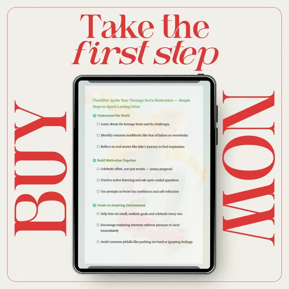 Checklist: Ignite Your Teenage Son’s Motivation — Simple Steps to Spark Lasting Drive | Digital Download, Parenting Guide, eBook, Teen Motivation Tips