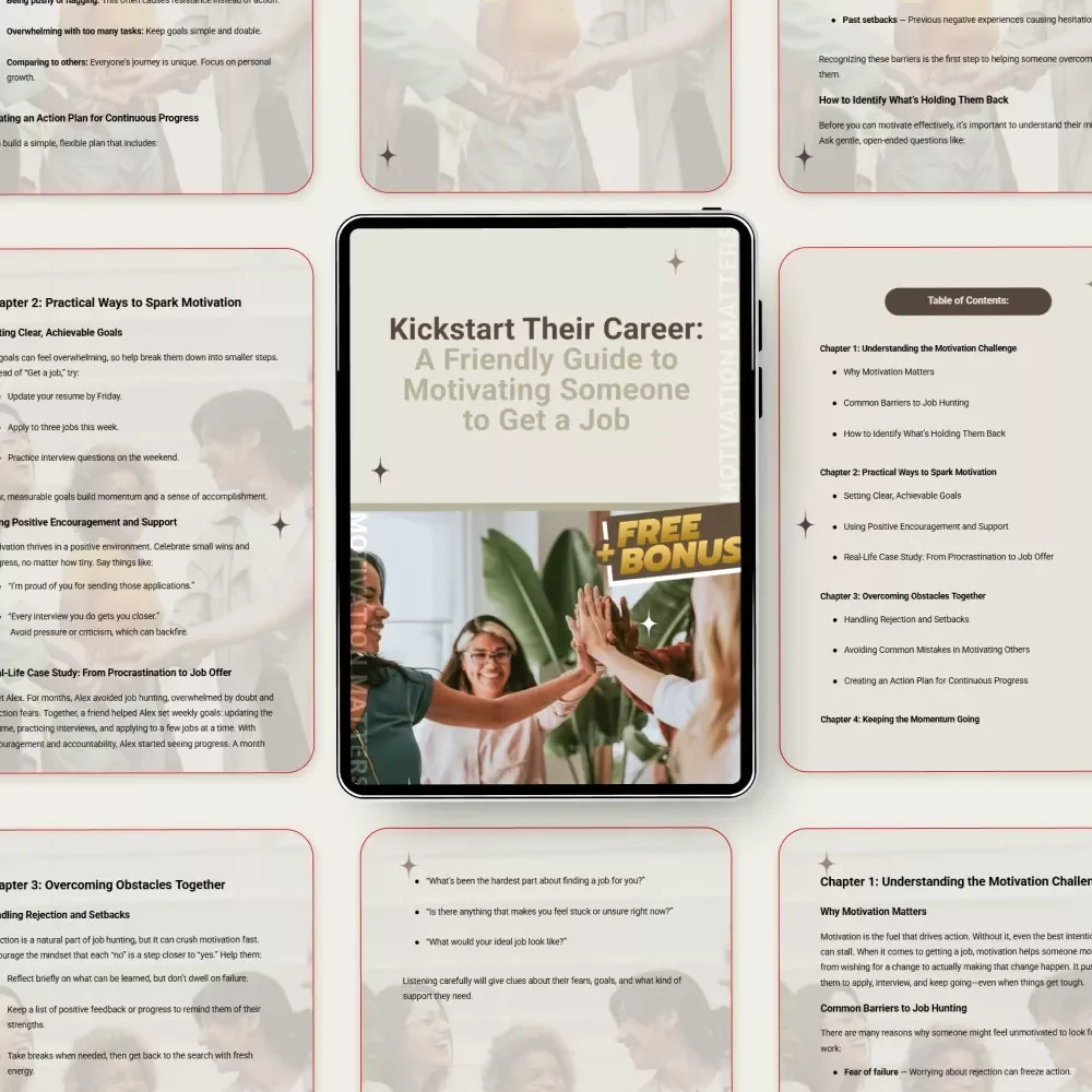 Kickstart Their Career: A Friendly Guide to Motivating Someone to Get a Job - Digital Download