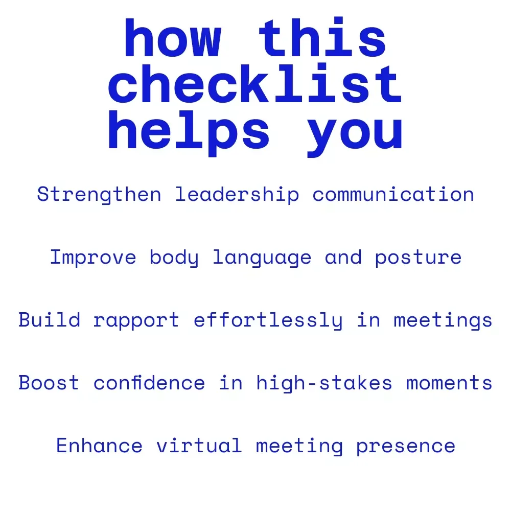 The Presence Playbook: Your Checklist to Command Any Room – Leadership Presence Guide for Boardrooms, Zoom Calls, and High-Stakes Moments