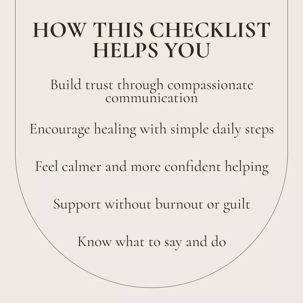 Checklist: Your Compassionate Support Toolkit — Simple Steps to Help Someone with Low Self-Esteem and Depression | How to Help Someone with Low Self Esteem and Depression Printable Checklist