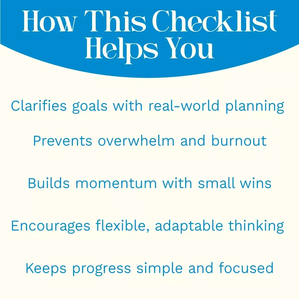 The Reality-Check Goal-Setting Checklist – Printable Goal Setting Checklist, SMART Goals Planner, Digital Download for Productivity & Personal Growth