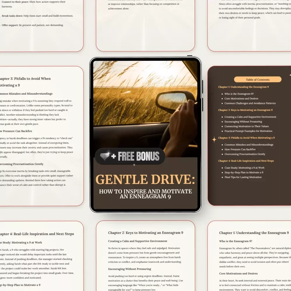 Gentle Drive: How to Inspire and Motivate an Enneagram 9 – Enneagram 9 Motivation Guide, Peaceful Productivity, Relationship & Leadership eBook