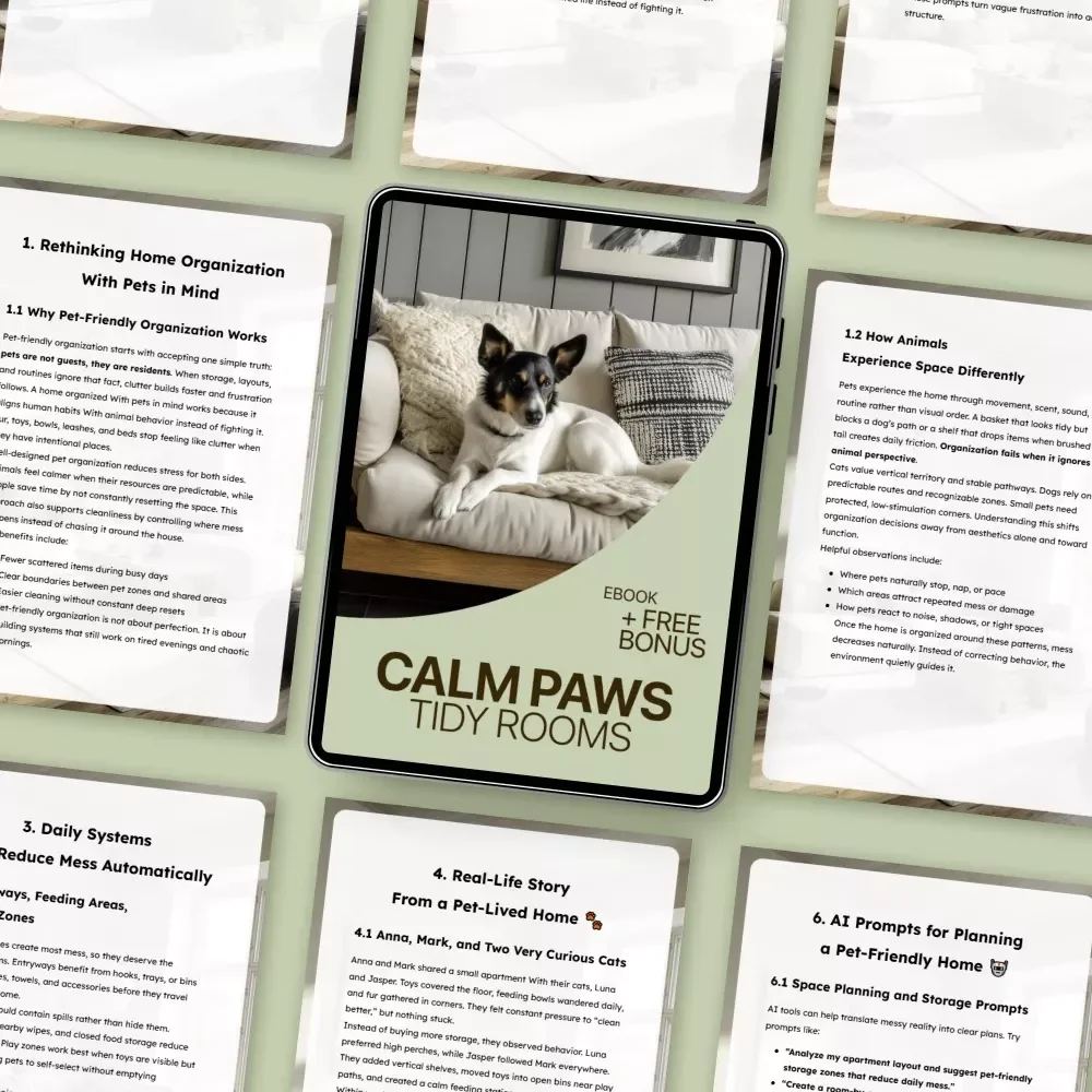 Calm Paws, Tidy Rooms | Pet Friendly Home Organization eBook for Clean, Stylish Homes with Pets