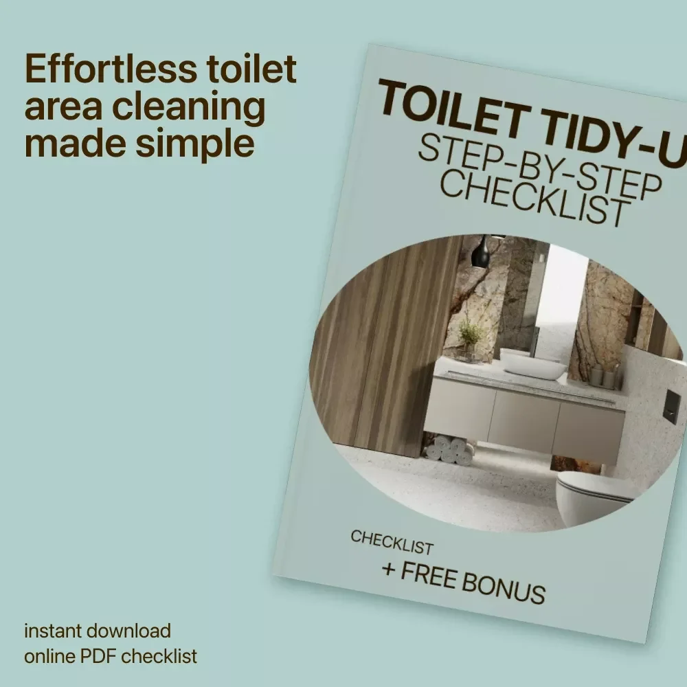 Toilet Tidy-Up: Step-by-Step Checklist | Toilet Area Cleaning Guide | Bathroom Cleaning Printable