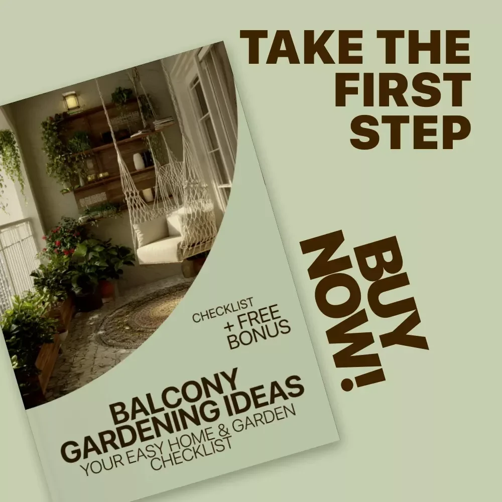Balcony Gardening Ideas: Your Easy Home & Garden Checklist | Small Space Balcony Gardening Ideas Guide, Printable Digital Checklist for Urban Gardens