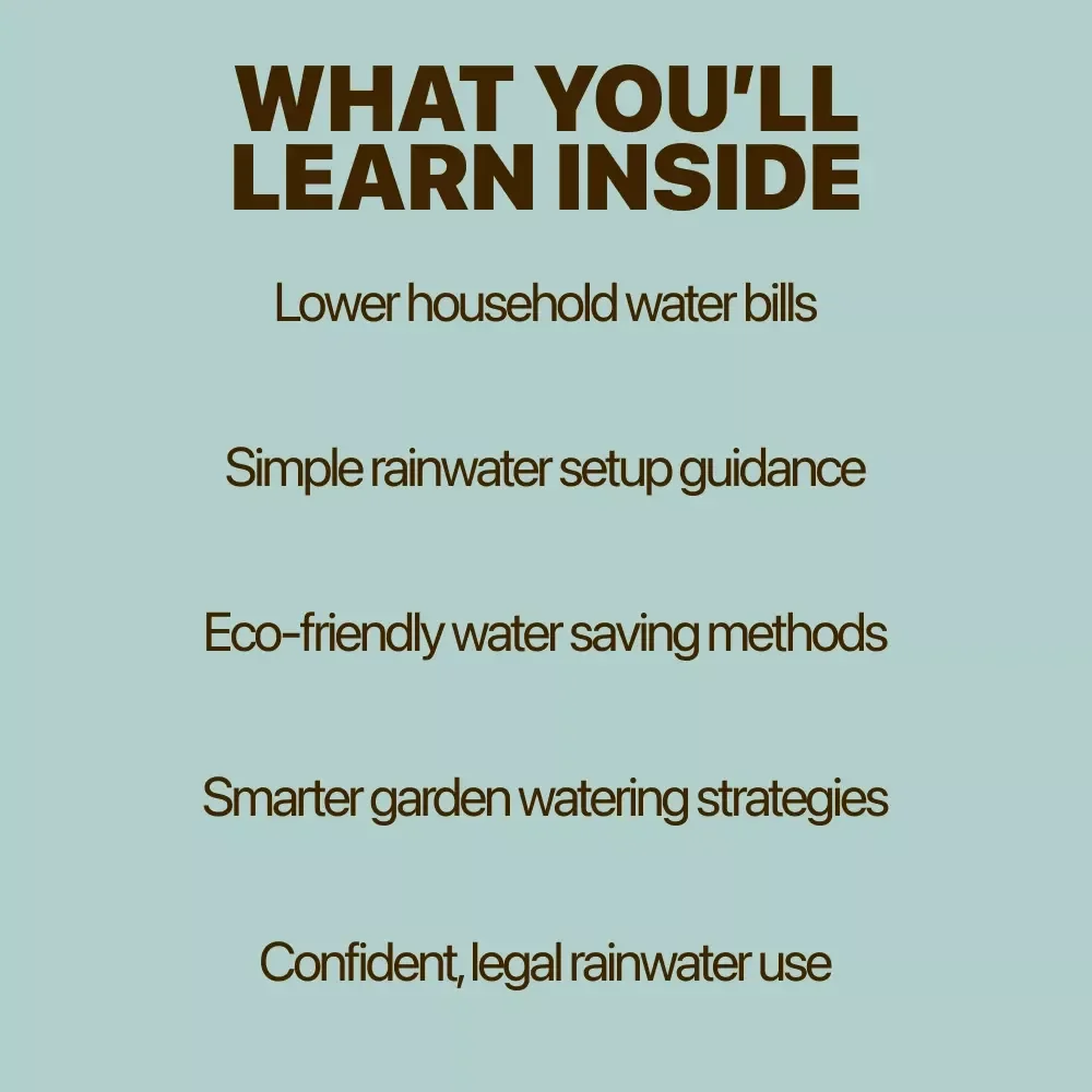 Smart & Simple Ways to Use Rainwater at Home | Practical rainwater use eBook for Sustainable Living, Water Saving Guide, Eco-Friendly Home Resource