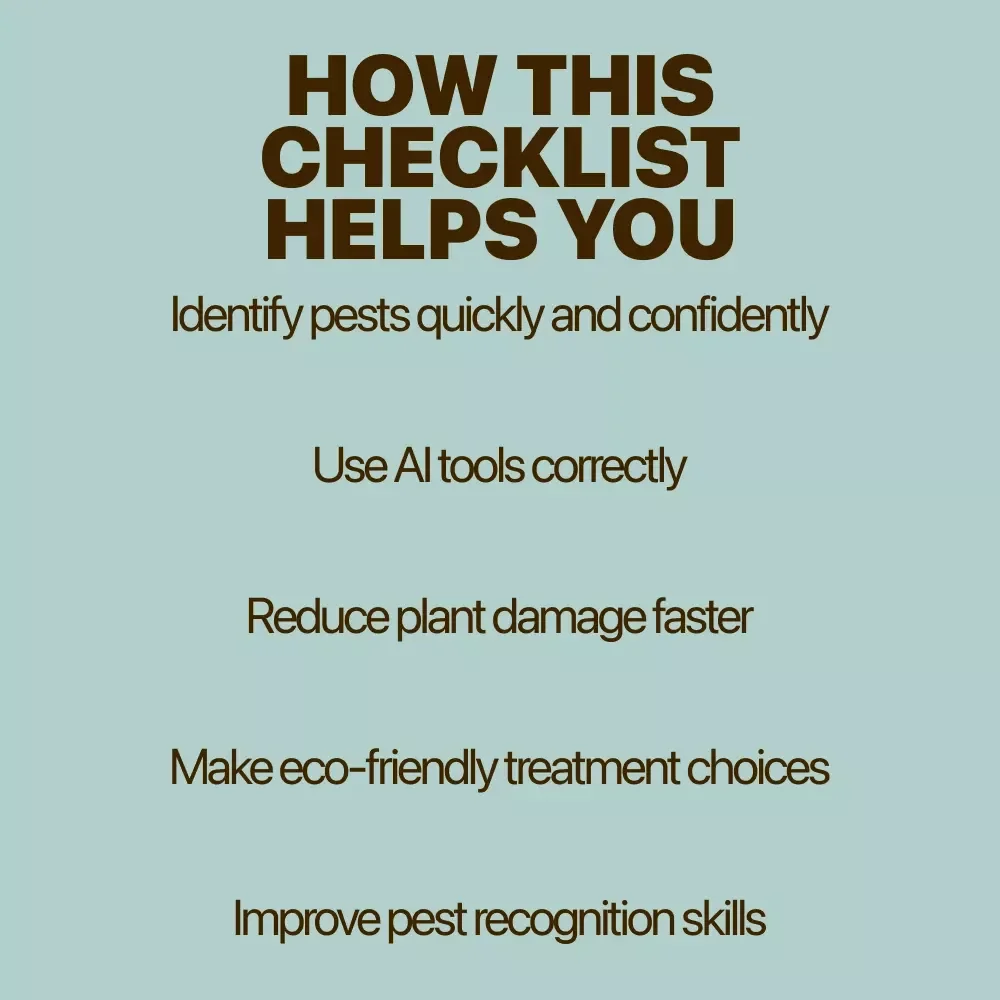 AI Pest Identifier Checklist | Smart Garden Bug ID Guide | Digital Download for Plant Care & Pest Control