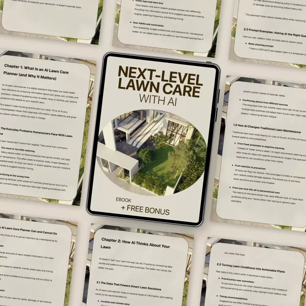 Next-Level Lawn Care With AI | Smart Home Guide Using an ai lawn care planner | Digital eBook for Effortless Lawn Planning