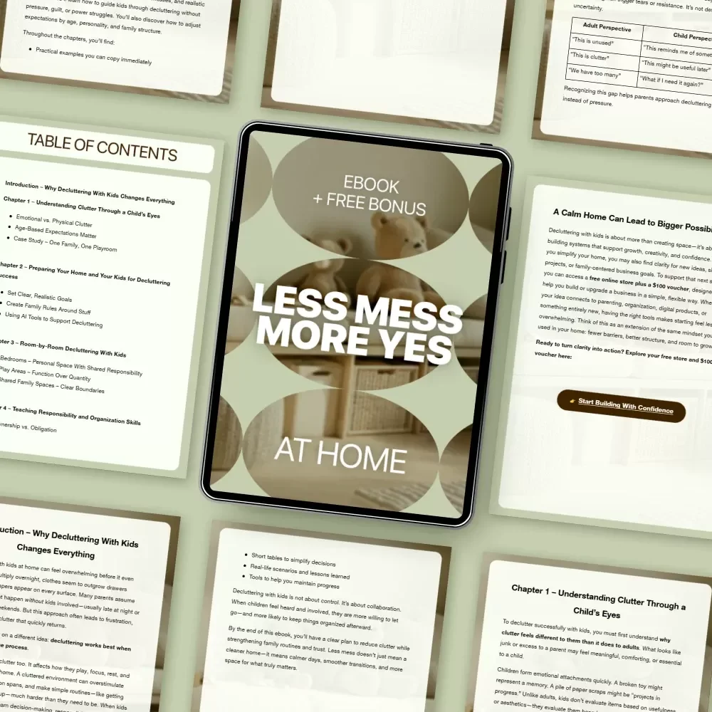 Less Mess More Yes at Home: A Decluttering Guide for Families with Kids – Simplify Your Home and Life