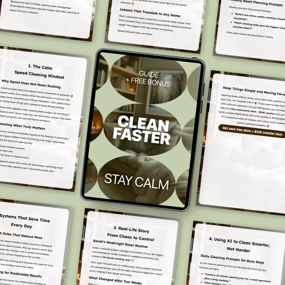 Clean Faster, Stay Calm – A Stress-Free Speed Cleaning Guide for Busy Homes | Learn how to clean faster without stress
