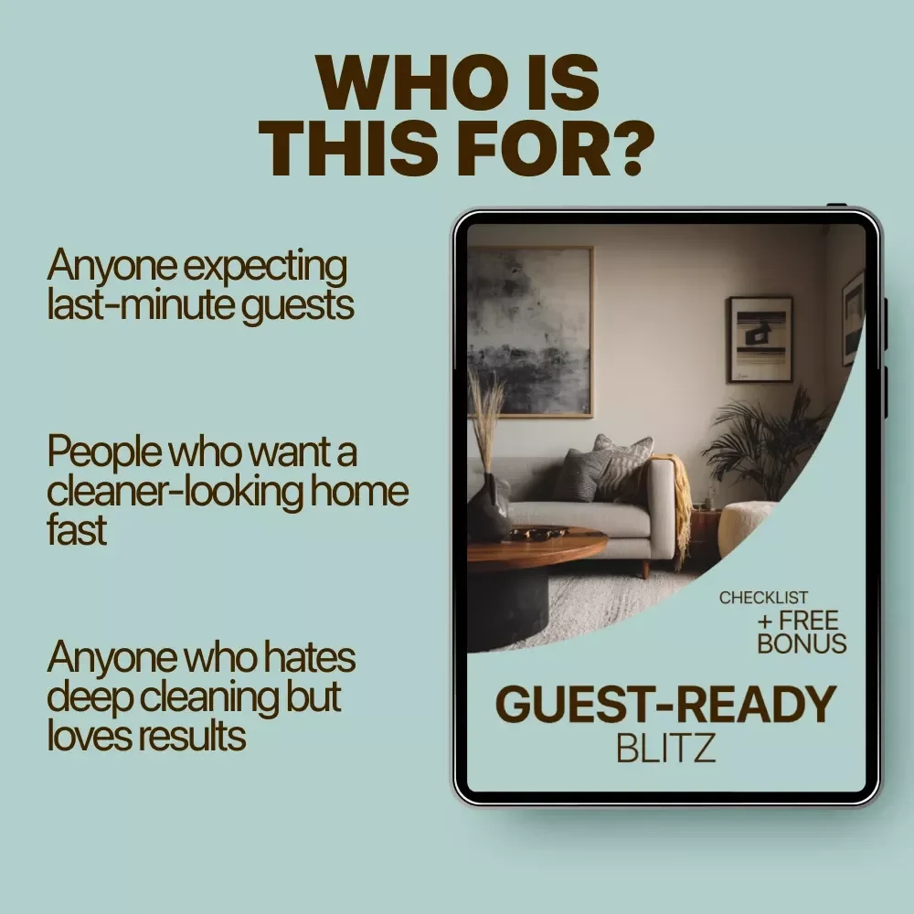 Guest-Ready Blitz | Emergency Guest Cleaning Guide, 10-Minute Speed Cleaning Checklist, Last-Minute Home Reset Digital Download