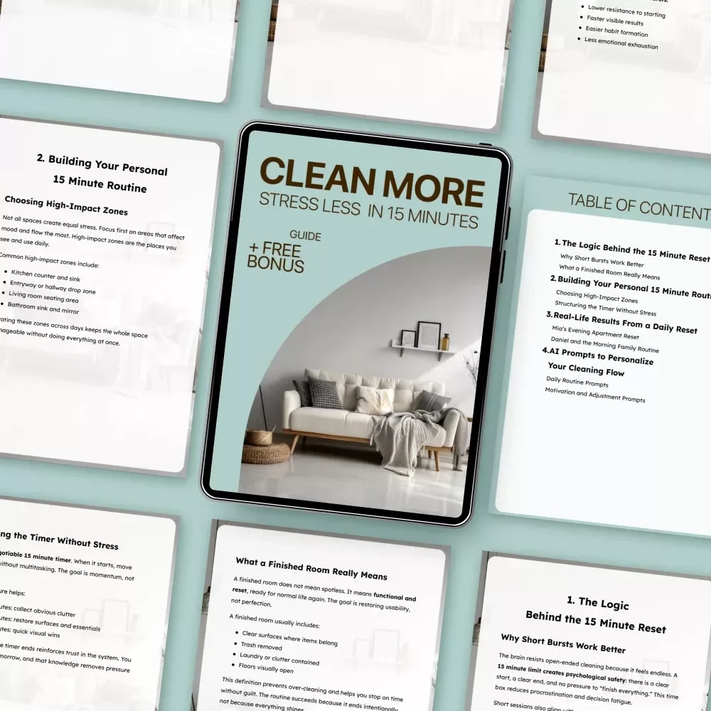 Clean More, Stress Less in 15 Minutes: The Ultimate Guide to Effortless Cleaning Routines
