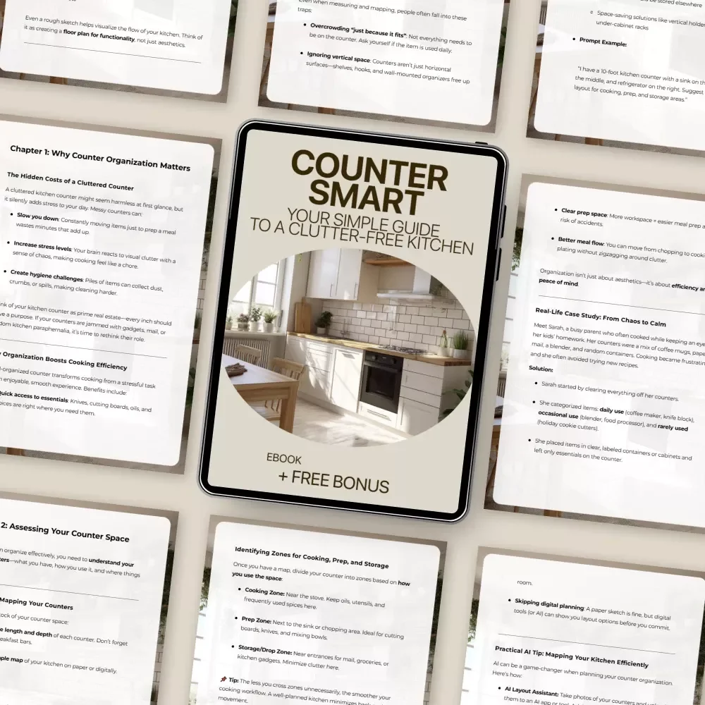 Counter Smart: Your Simple Guide to a Clutter-Free Kitchen | Kitchen Counter Organization Basics eBook | Declutter, Organize & Maintain Clear Counters