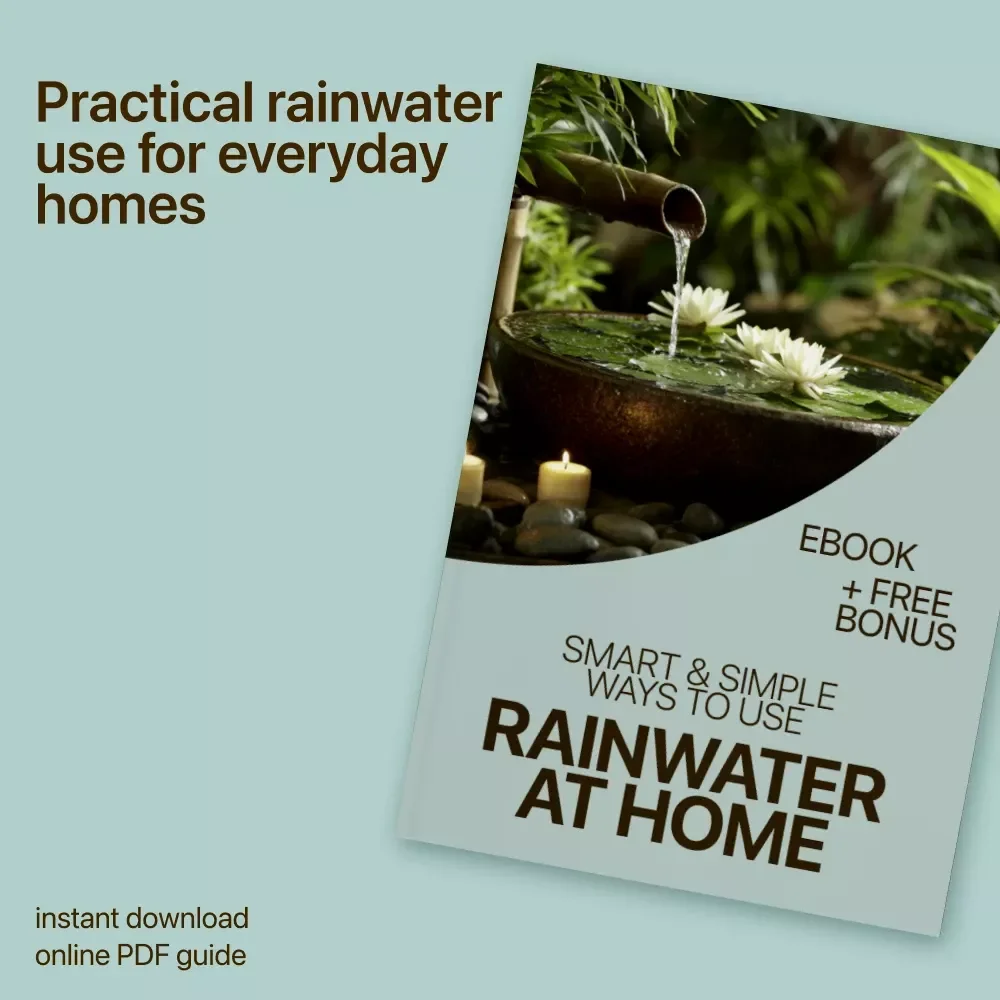 Smart & Simple Ways to Use Rainwater at Home | Practical rainwater use eBook for Sustainable Living, Water Saving Guide, Eco-Friendly Home Resource