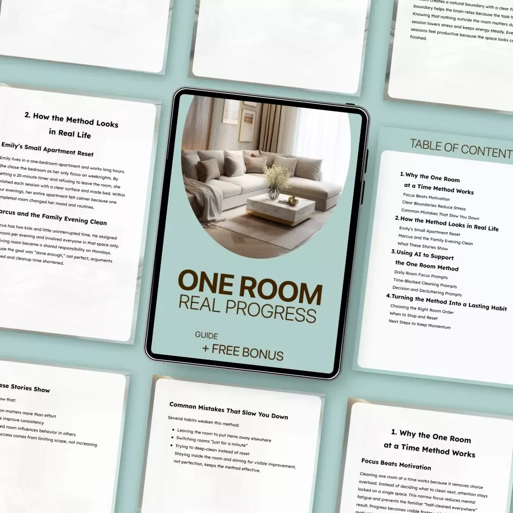 One Room, Real Progress: A Simple Step-by-Step Guide for Stress-Free Home Organization