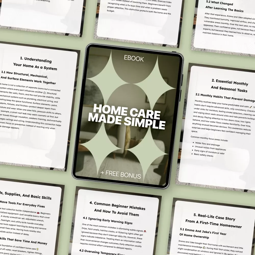 Home Care Made Simple | Beginner-Friendly Home Maintenance eBook | Home Maintenance Basics for Beginners