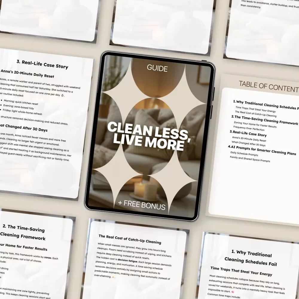 Clean Less, Live More: The Ultimate Time-Saving Cleaning Guide and Checklist