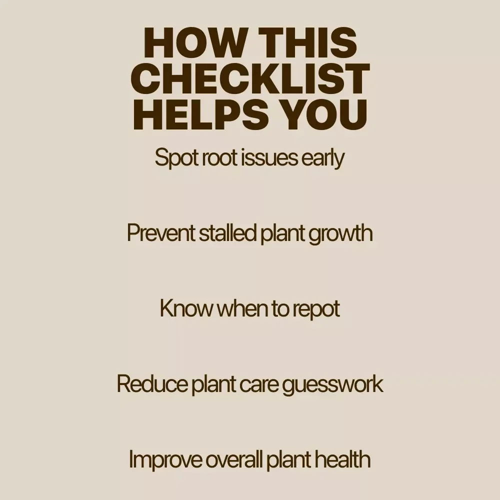 Is Your Plant Outgrowing Its Pot – Printable Checklist for Identifying Plant Root Bound Signs | Easy Houseplant Care Guide