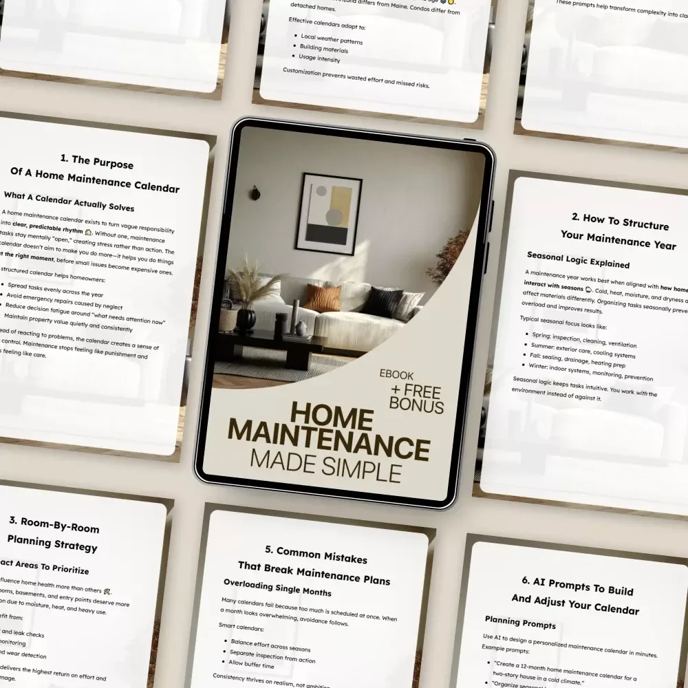 Home Maintenance, Made Simple – Practical eBook with a Home Maintenance Calendar for Stress-Free Year-Round Care