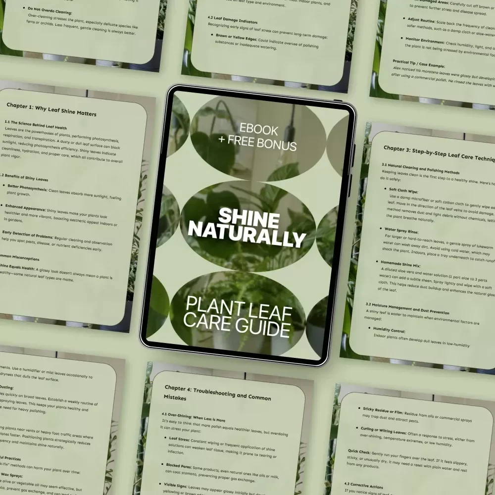 Shine Naturally: Plant Leaf Care Guide – Ebook on Plant Leaf Shine Safe Methods, Natural Cleaning & Healthy Leaf Maintenance