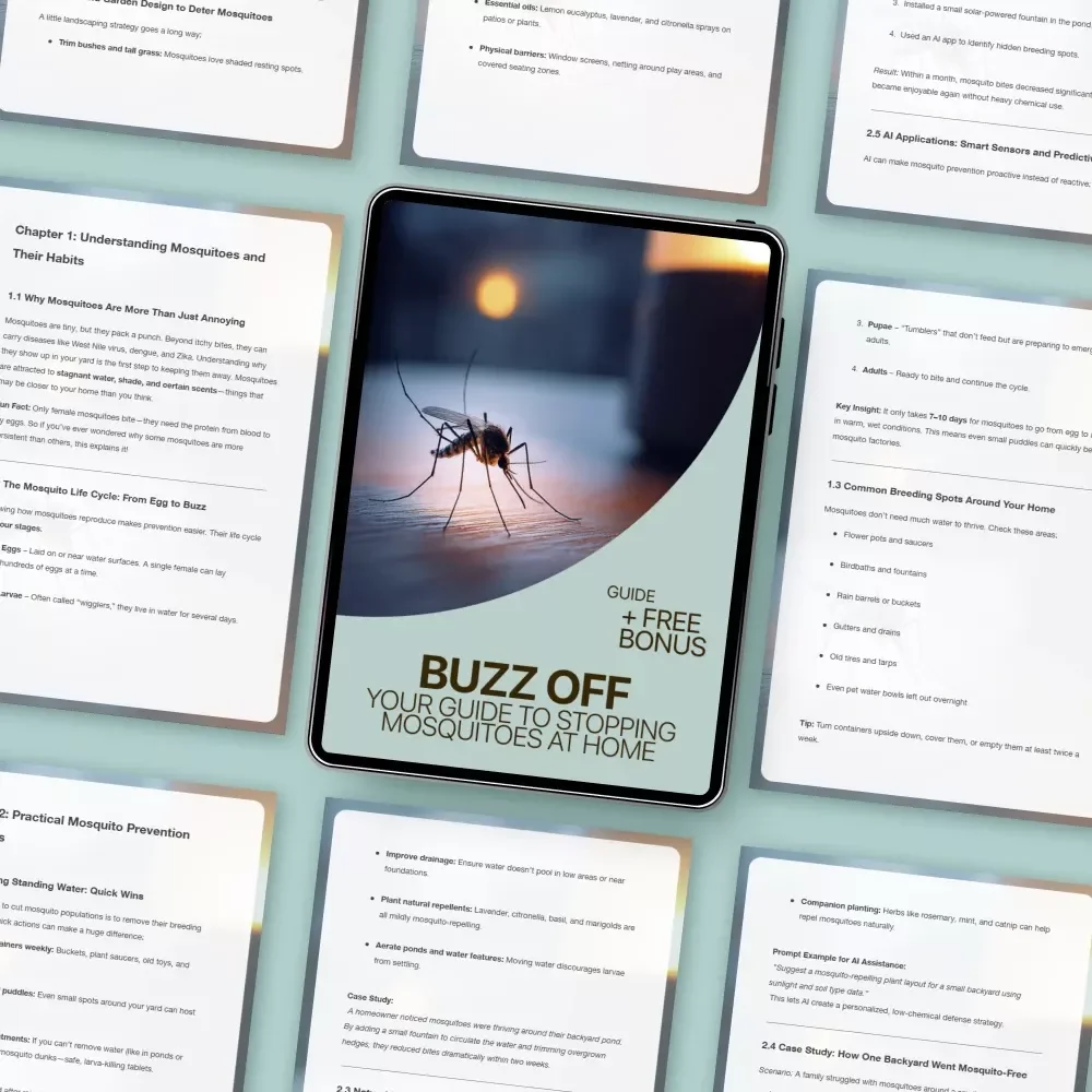 Buzz Off: Your Guide to Stopping Mosquitoes at Home | Mosquito Breeding Prevention Guide, Backyard & Yard Protection Digital Download