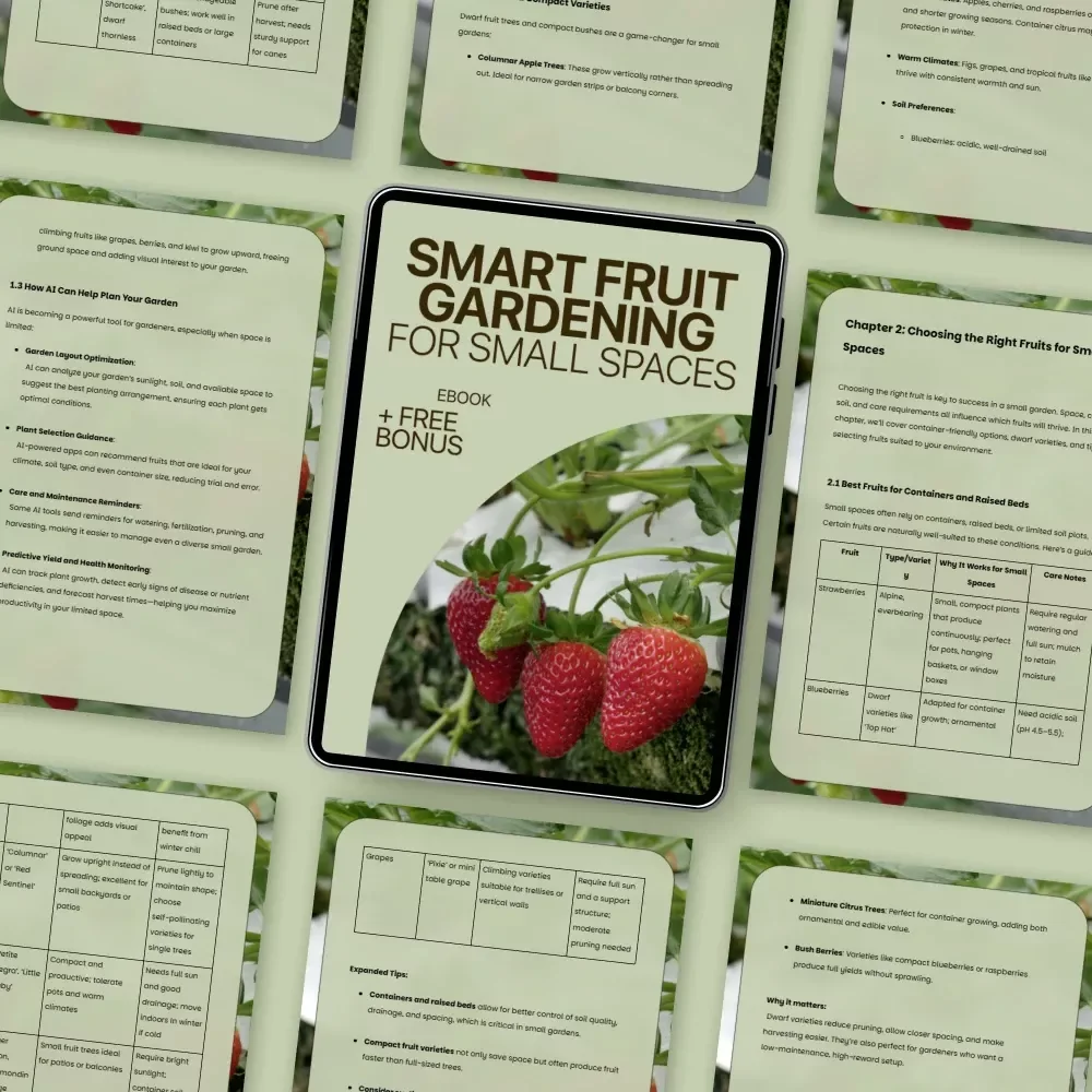 Smart Fruit Gardening for Small Spaces – Practical eBook Guide with Small Garden Fruit Ideas for Balconies, Patios & Tiny Yards