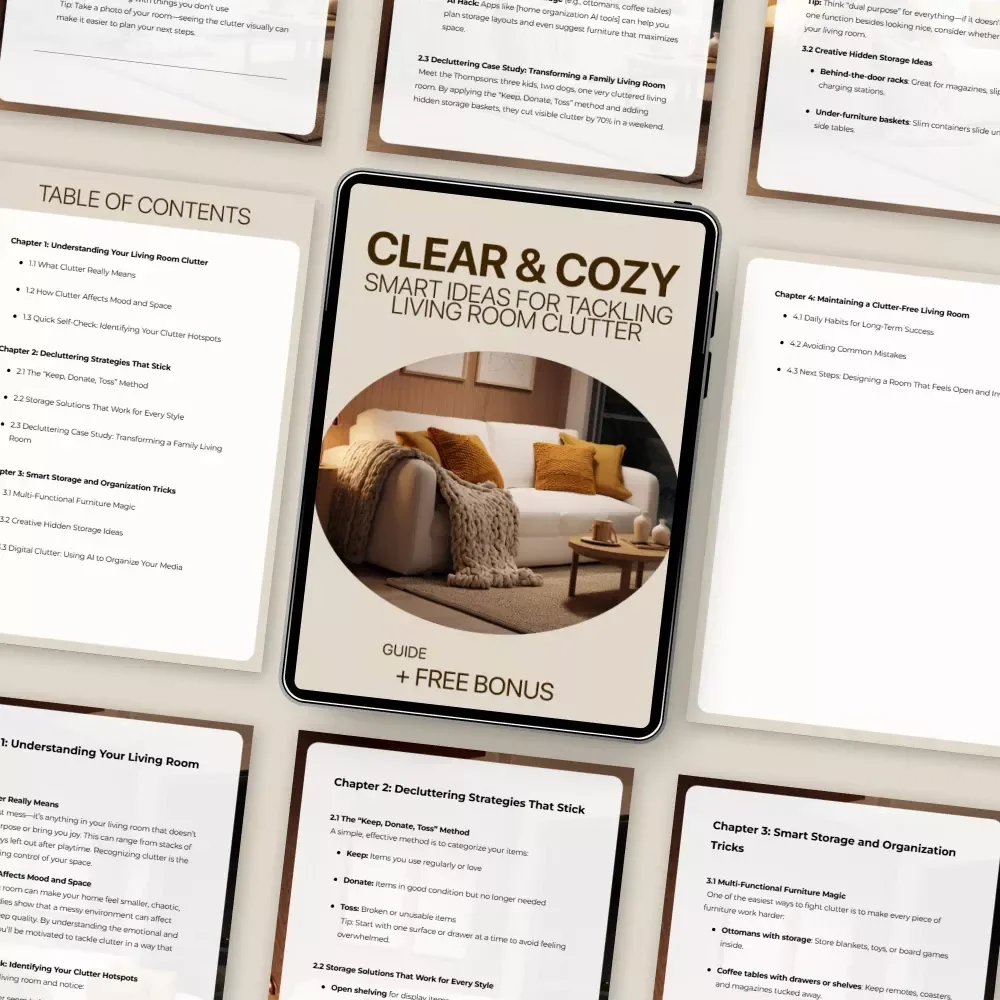 Clear & Cozy: Smart Ideas for Tackling Living Room Clutter - A Practical Guide to Decluttering & Organizing Your Space